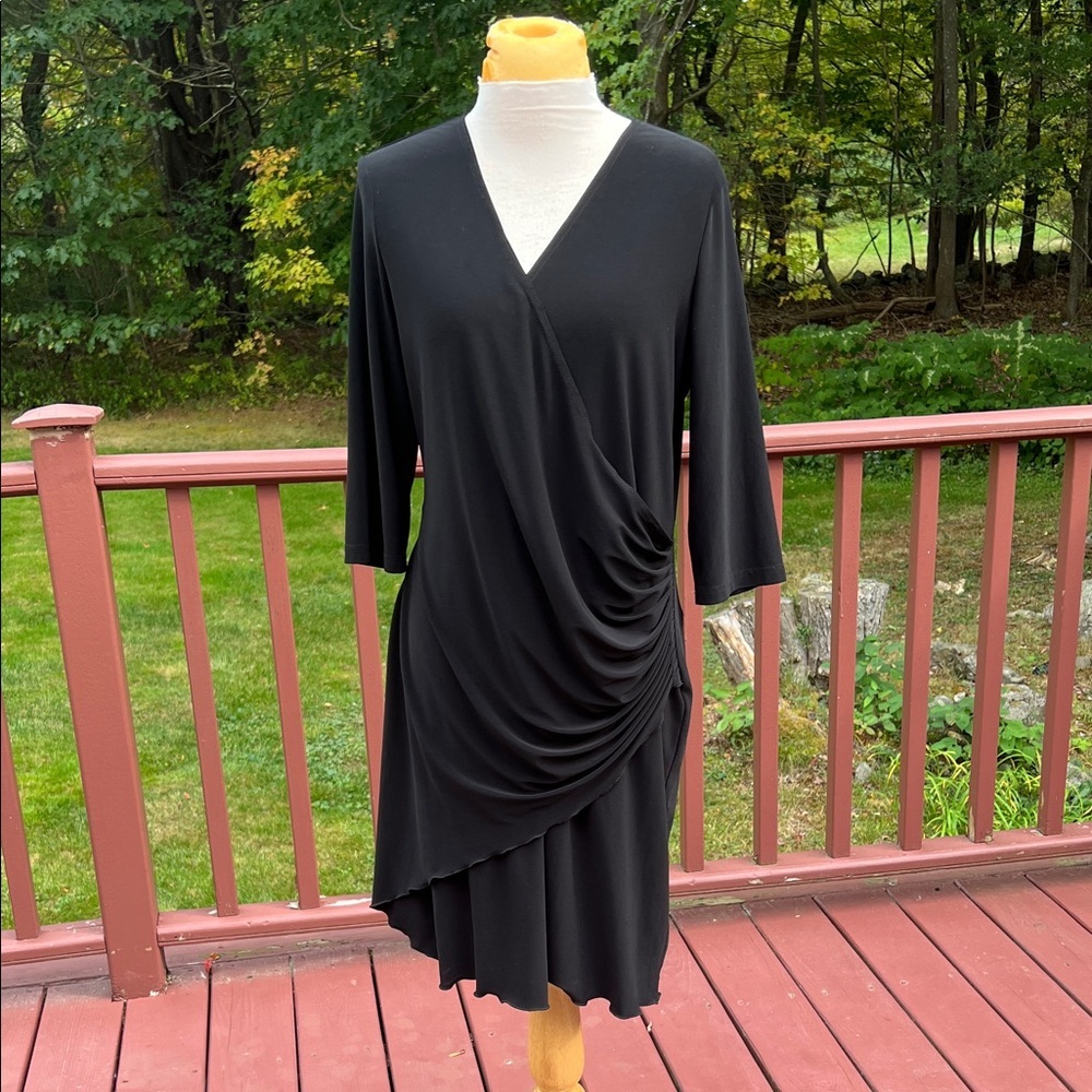 Joseph Ribkoff SZ 16 faux wrap crossover dress.